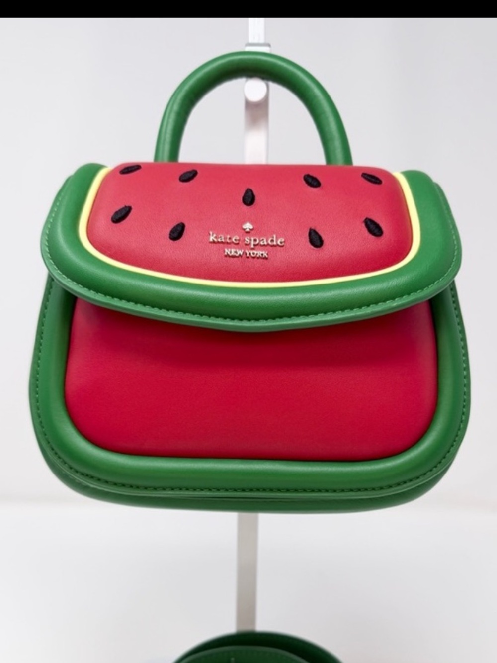Kate Spade Puffy Watermelon Mini Top Handle bag with crossbody strap - Picture 6 of 17